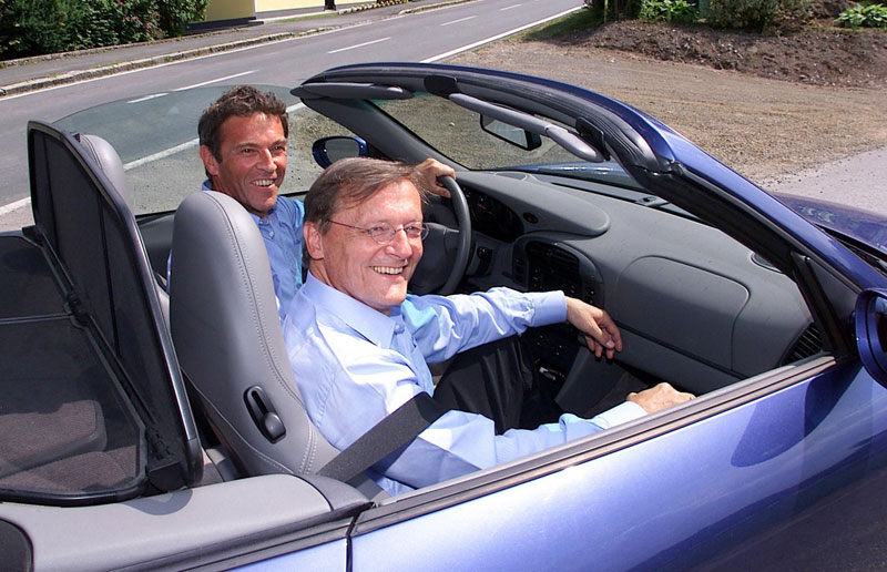Jörg Haider und Wolfgang Schüssel im Porsche