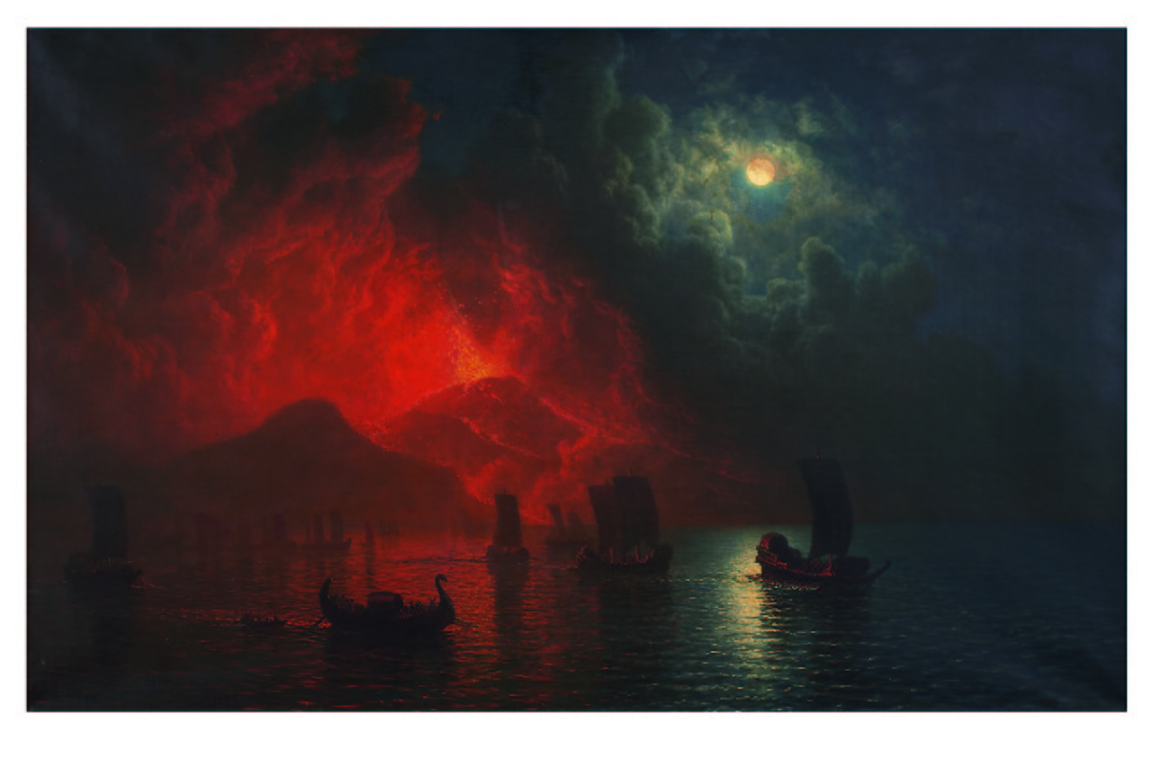Albert Bierstadt, Ausbruch des Vesuv, 1899, Ausstellung „Fragile Schöpfung“ im Dom Museum Wien 