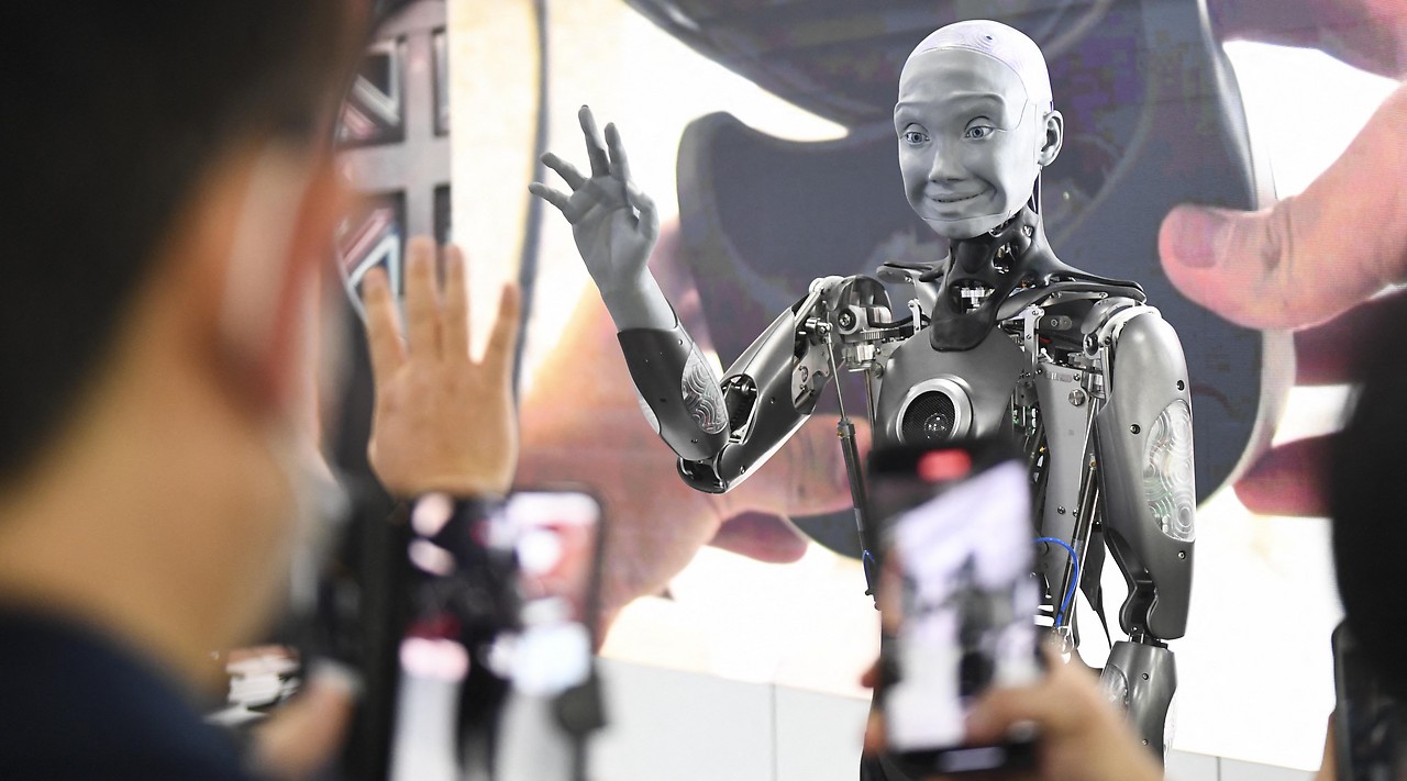 Un robot humanoide en el Consumer Electronics Show de Las Vegas en enero de 2022