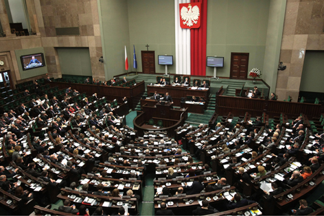 Polen Plenarsaal des Parlaments