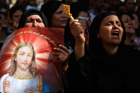 Protestierende koptische Frauen