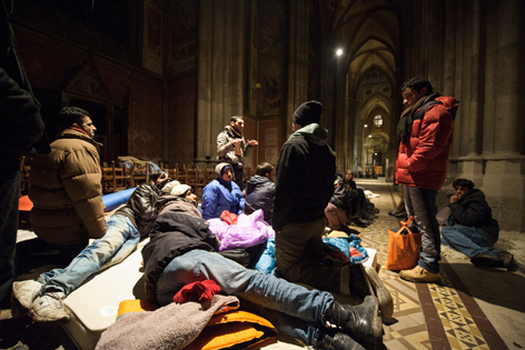 Flüchtlinge in Votivkirche