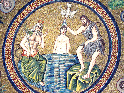 Taufe Jesu - Mosaik in Ravenna