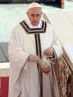 Papst Franziskus während der Messe zu seiner Amtseinführung