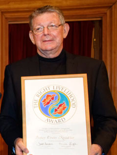 Bischof Erwin Kräutler 2010 bei der Verleihung des Alternativen Nobelpreises