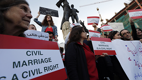 Demonstration für das Recht auf zivile Eheschließung im Libanon