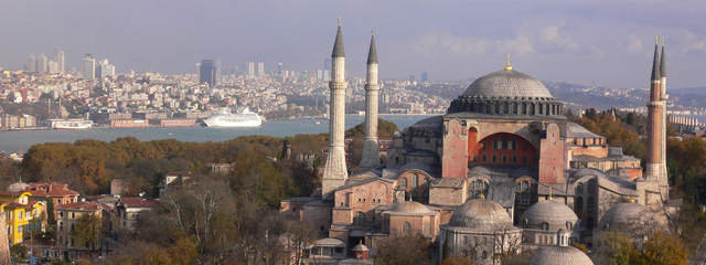 Luftaufnahme der Hagia Sophia in Istanbul