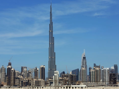 Stadtansicht mit dem Burj Khalifa