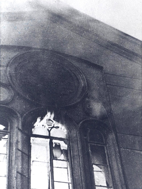 Brennende Synagoge, Wien 2, Große Schiffgasse 8
