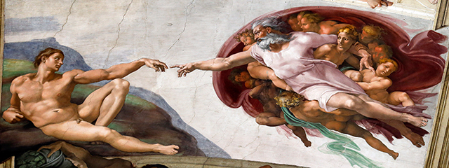 Das berühmte Fresko Michelangelos in der Sixtinischen Kapelle.