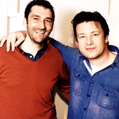 Ö3-Redakteur Thomas Wunderlich und Jamie Oliver