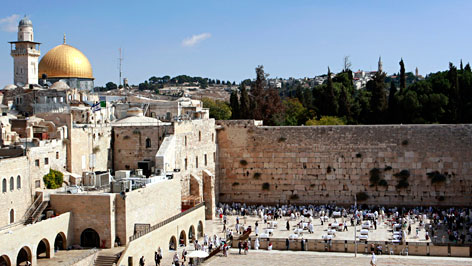 Die Klagemauer und der Felsendom in Jerusalem