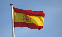 Spanische Flagge im Wind