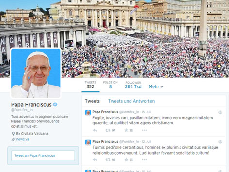 Lateinische Twitter-Seite des Papstes