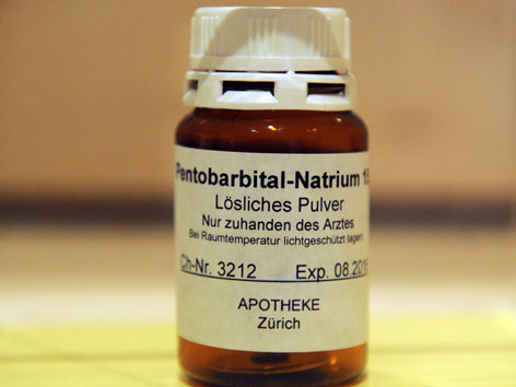 Flasche mit Pentobarbital-Natrium