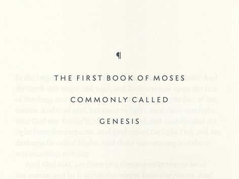 Seite aus "Bibliotheca" mit dem Titel "The First Book of Moses - commonly called Genesis"