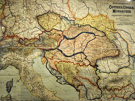 Landkarte der Donaumonarchie Österreich-Ungarn