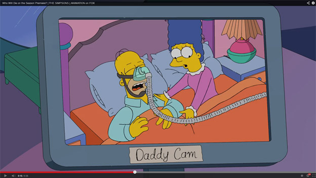 Screenshot - Homer Simpson hängt an einem Beatmungsgerät