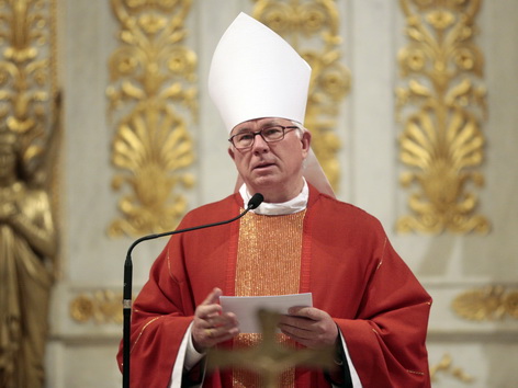 Erzbischof Franz Lackner während einer Messe in der Basilika San Paolo Fuori le Mura in Rom