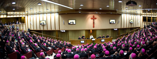 Blick in die Synodenhalle des Vatikan