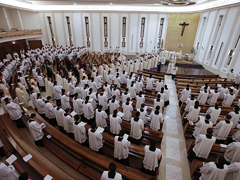 Gottesdienst der Legionäre Christi im Priesterseminar des Ordens im Februar 2014 in Rom.