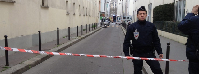 Absperrung nach dem Attentat auf die Redaktion von "Charlie Hebdo"