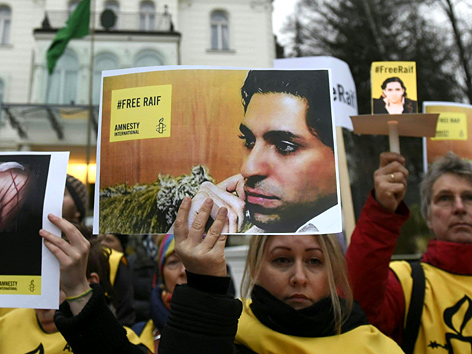 Amnesty-Kundgebung für Raif Badawi am 22. Jänner 2015 in Wien