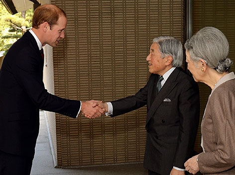 Prinz William und das japanische Kaiser-Ehepaar