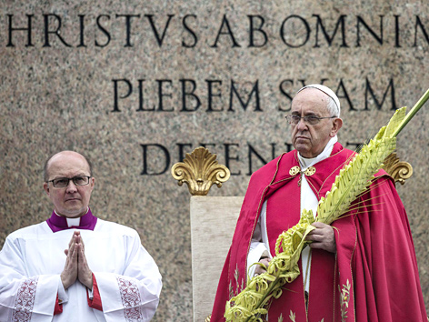 Papst Franziskus während der Palmsonntagsmesse im Jahr 2014
