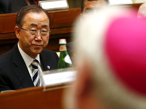 UNO-Generalsekretär Ban Ki Moon beim Klimagipfel im Vatikan