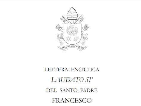 Das Titelblatt des Papstschreibens "Laudato si"