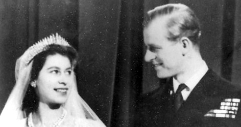 Queen Elizabeth II. und Prinz Philip bei ihrer Hochzeit