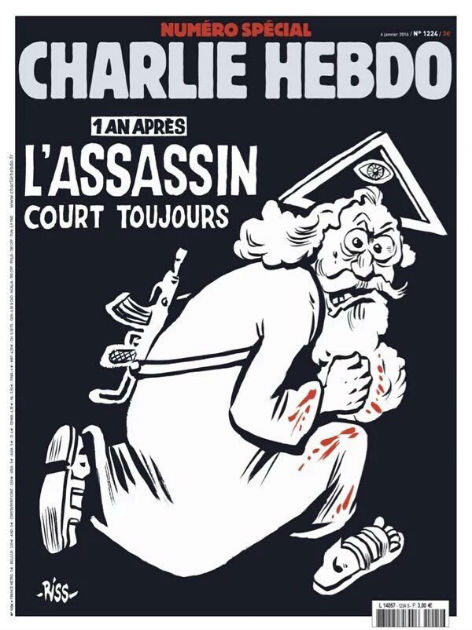 "Charlie Hebdo"-Cover der Sonderausgabe ein Jahr nach den blutigen Anschlägen.