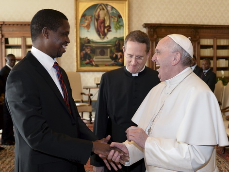 Papst Präsident Sambia