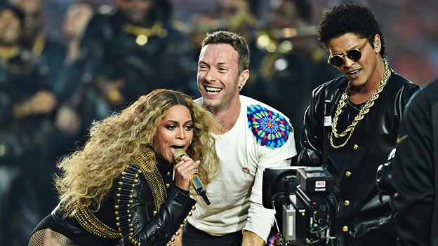 Beyonce, Chris Martin und Bruno Mars