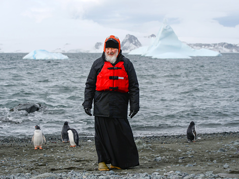 Der russisch-orthodoxe Patriarch Kyrill I. in der Antarktis