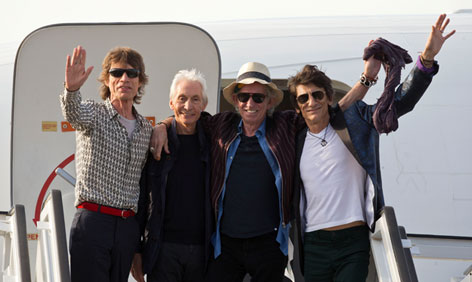 Die Rolling Stones am Flughafen in Havana