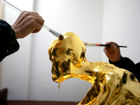 Die vergoldete Mumie des Mönchs Fu Hou in China