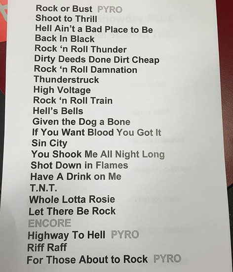 Setlist des Ö3-Konzerts von AC/DC