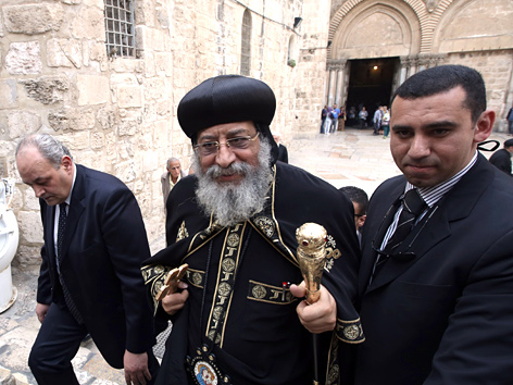 Der koptische Papst-Patriarch Tawadros II. in Jerusalem