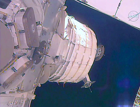Wohnmodul "Beam" an der Raumstation ISS