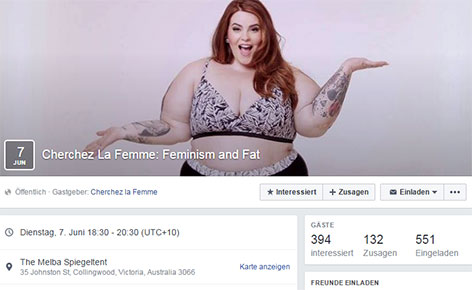 Model Tess Holliday Cherchez La Femme Facebook Veranstaltung