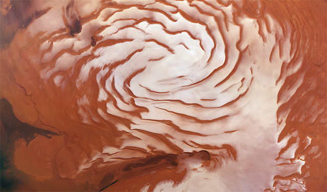 Spiralförmige Eisstrukturen auf dem Mars