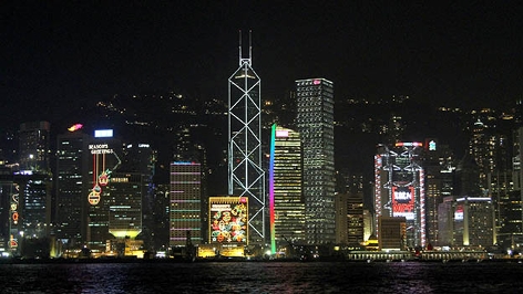 Hongkong Skyline bei Nacht
