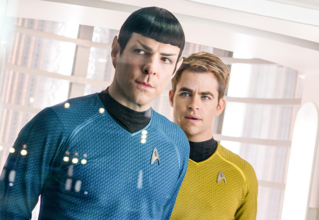 Szene aus dem Kinofilm von 2013 "Star Trek: Into Darkness" Kirk und Spock