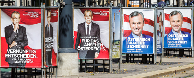 Wahlplakate Bundespräsidenten-Wahl