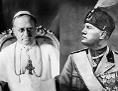 Fotomontage: Papst Pius XI. und Benito Mussolini