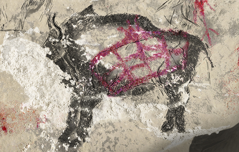 Die steinzeitliche Malerei aus den Höhlen von Marsoulas, die einen "Higgs-Bison" zeigen.