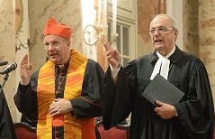 Arsenios Kardamakis, Kardinal Christoph Schönborn, Michael Bünker (v.r.n.l.)