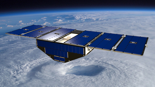 Künstlerische Darstellung eines Cyclone Global Navigation Satellite System Satellite